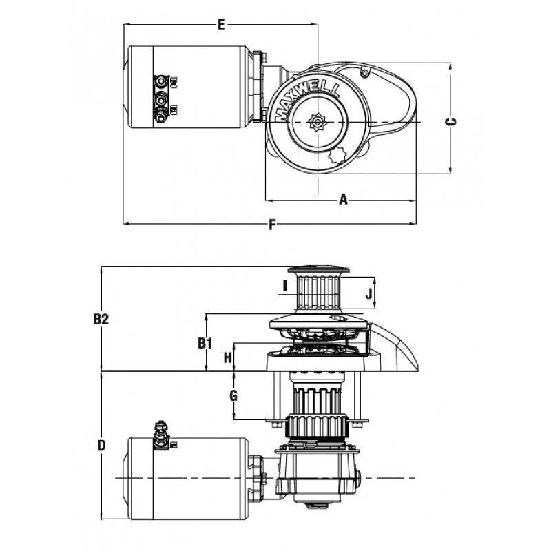 Maxwell Marine Rope Capstan Winches Maxwell Windlass RC8-8-Capstan-1000W