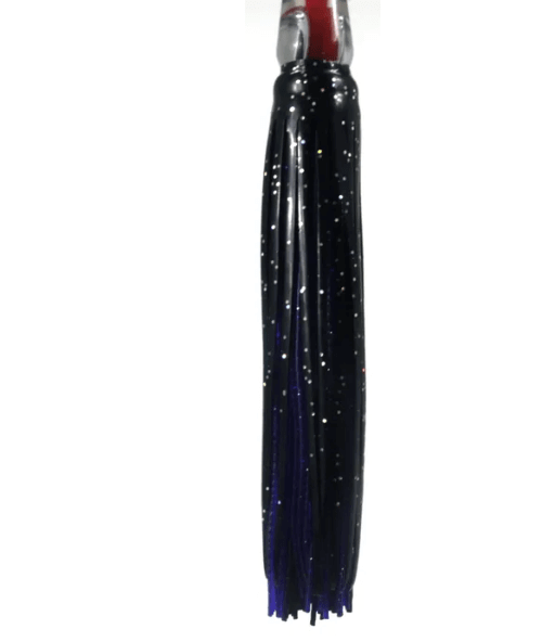 Mrs Palmer Daughter Black Purple fishing lure with double skirts and glow bead for realistic baitfish action.