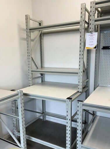 New Longspan Small Multi Tier Workbench with multiple storage levels and sturdy metal frame.
