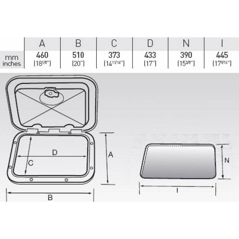 Nuova Rade Deck Hatch Nuova Rade XLarge White Hatch 520mm x 460mm