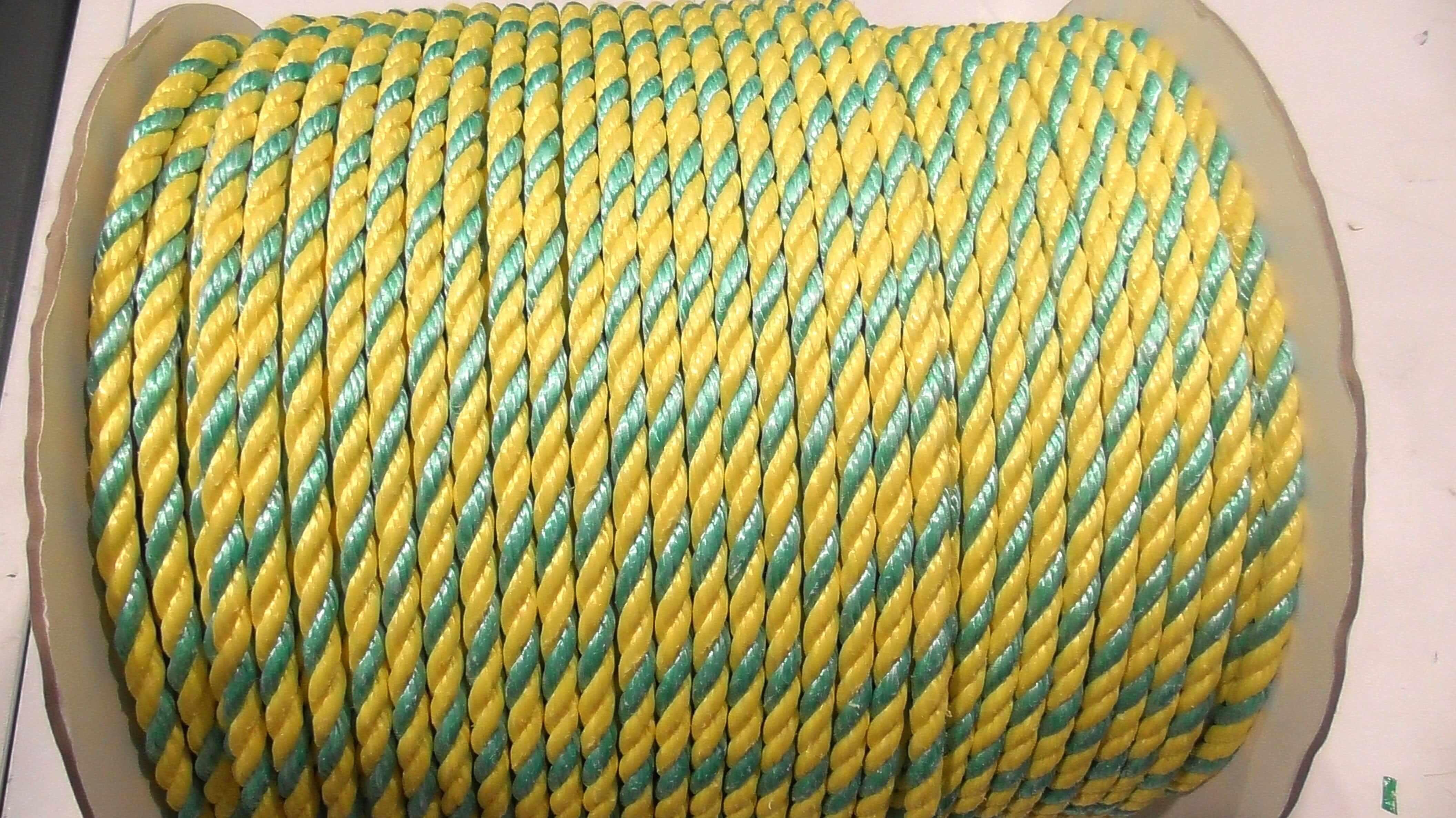 NZ Rope and Twine Polypropylene Ropes Yellow Green Safety Rope 8mm x 220m