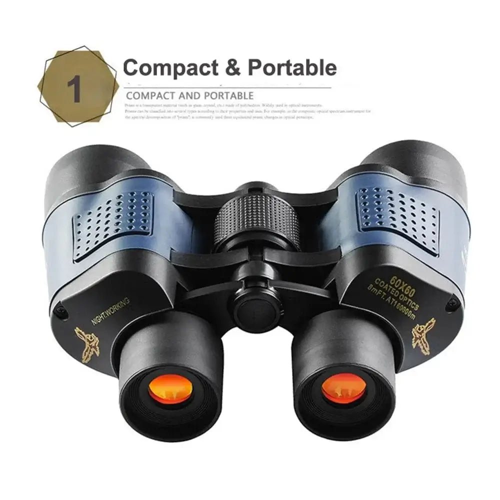 China China Standard Kit Professional 60x60 BAK4 Optical Binoculars Telescope Long Distance Portable Powerful HD Binocular for Hunting Traveling Outdoor