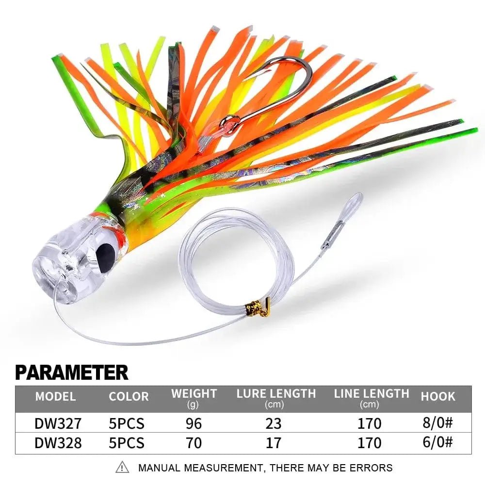 China China 17CM/70G 23CM/96G 2 Kinds of Professional Ocean Squid Boat Fishing Lures with Wire Bait and Squid Soft Lure for Trolling tuna