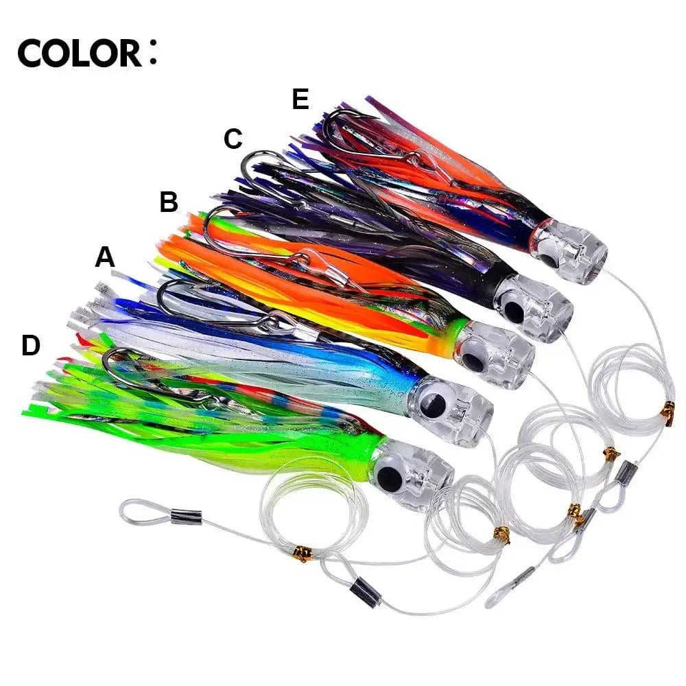 China China 17CM/70G 23CM/96G 2 Kinds of Professional Ocean Squid Boat Fishing Lures with Wire Bait and Squid Soft Lure for Trolling tuna