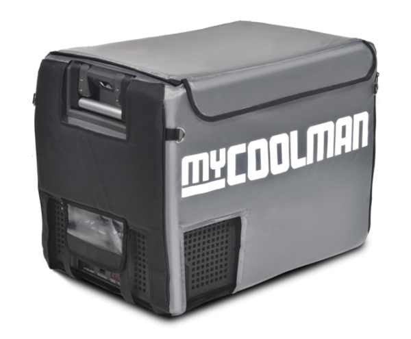 Insulated Cover For MyCoolman 44L (RVB 602) displayed on a grey cooler with mycoolman branding.