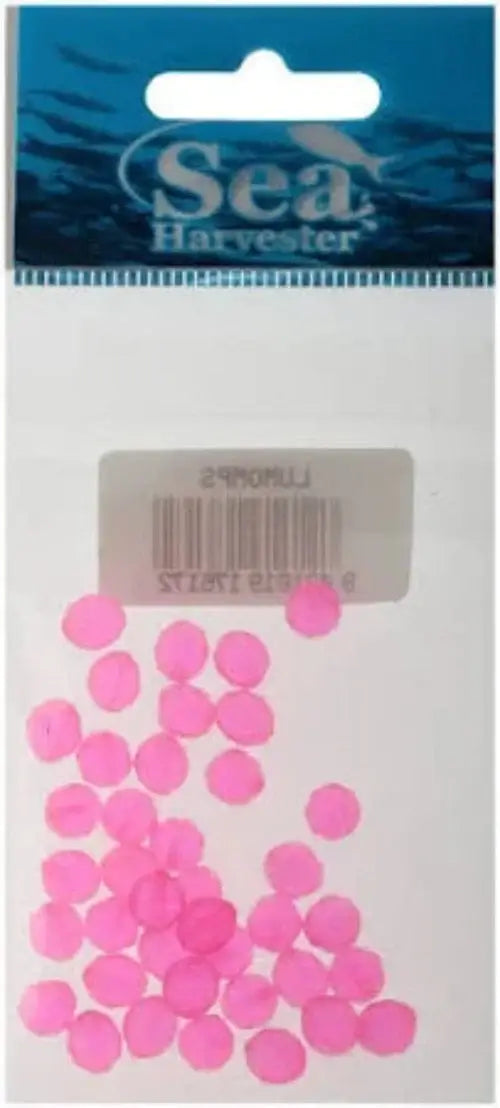 Sea- Harvester BEADS Soft Lumo Beads Pink Med Bulk Qty 40 LUMOMPS
