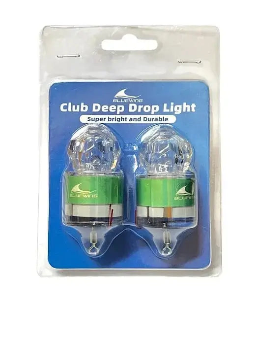 Bluewing Deepdrop Diamond Lights Twin Pack Green for deep-sea fishing, featuring ultra-bright LED technology.