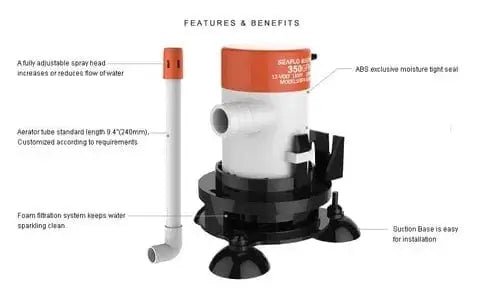Sea- Harvester Water Pumps Sea Flo Aerator Kit 12 Volt 09 Series