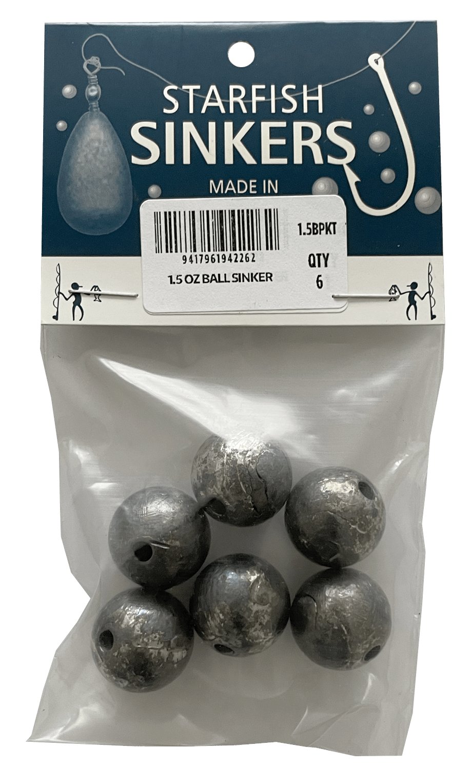 starfish Ball Sinkers Starfish Ball Sinker Packet 1.5oz (6 per pack)