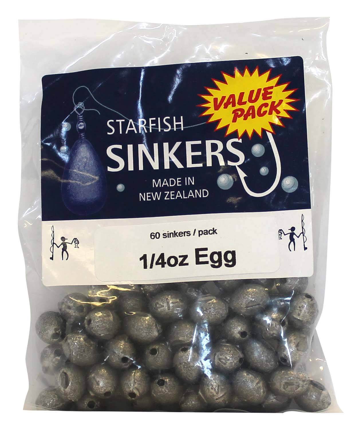 starfish Egg Sinkers Starfish Egg Sinker Value Pack 1/4oz (60 per pack)