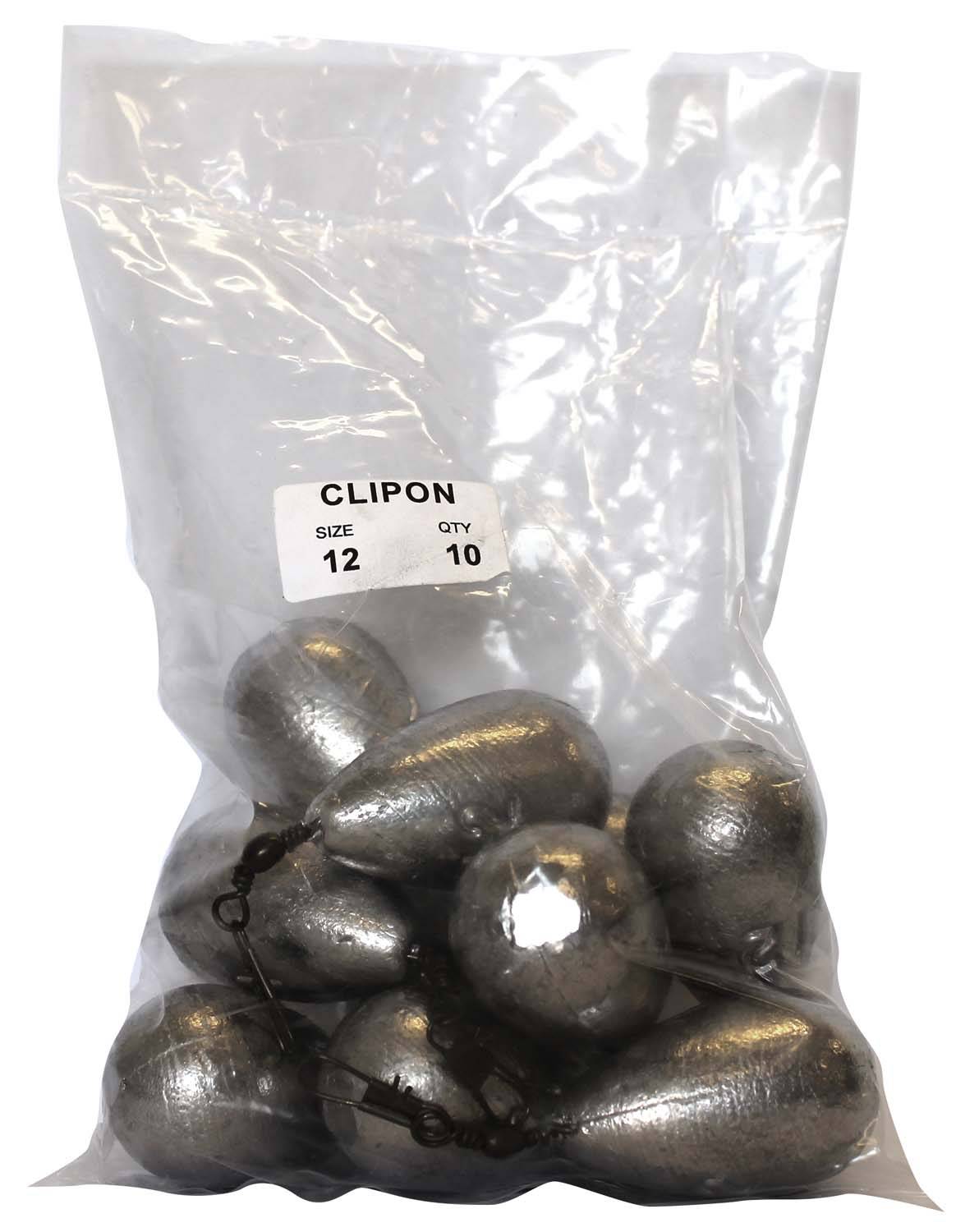 Clipon Sinker Bulk Pack 12oz (10 per pack) - Action Outdoors Kiwi