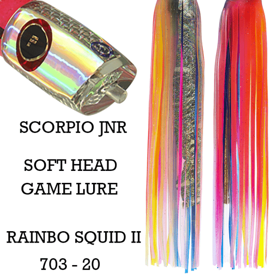 Tecni-Sport Soft Head Game Lure Rainbow Squid II Fronteira Scorpio Jnr Soft Head Game Lure