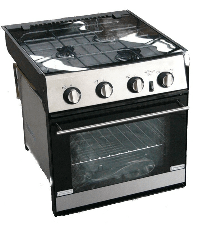 Thetford Gas Ovens & Hobs Spinflo TRIPLEX Rapid Gas 3 Burner + Oven & Grill