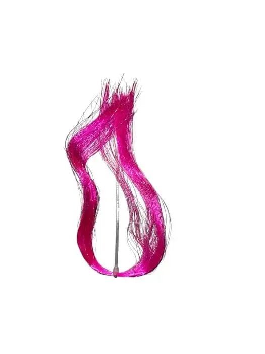 Tinsel Flash Tying Material in vibrant pink color, ideal for attracting fish in various water conditions.