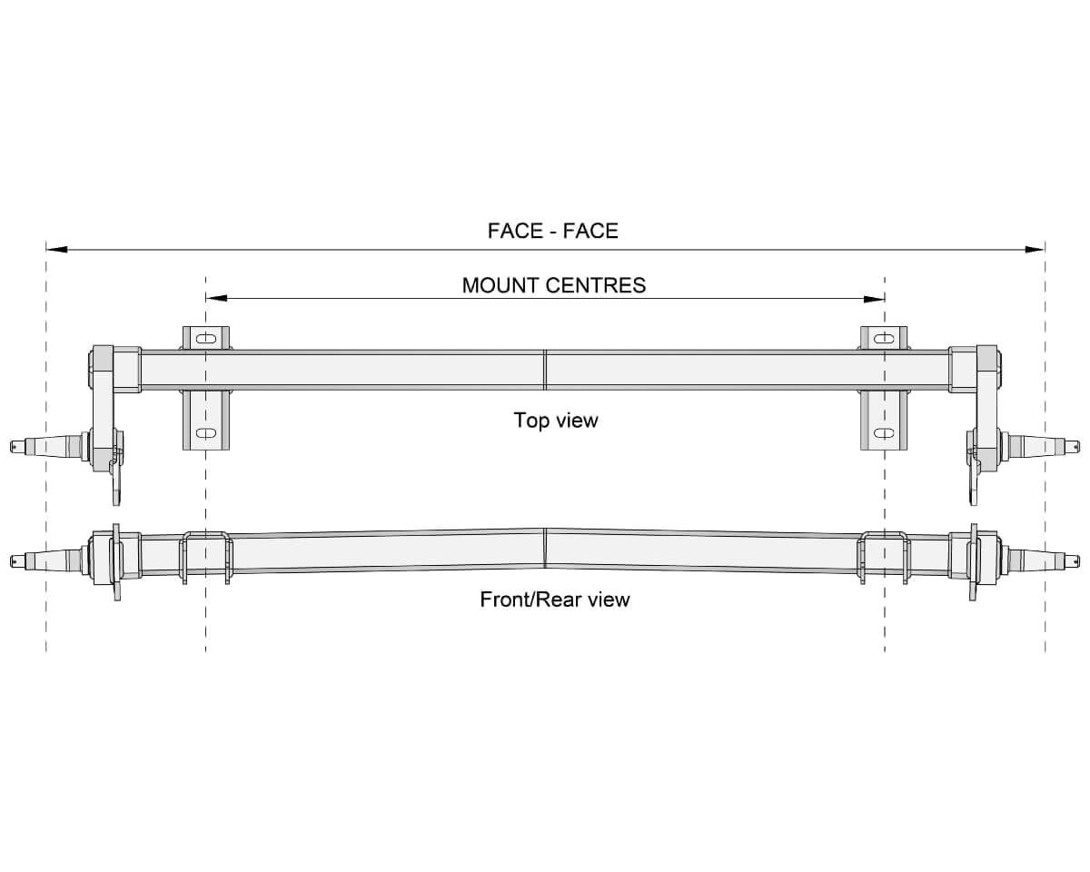 Trojan Beam Duratorque Full Beam Duratorque, 2200kg, Straight Beam 275mm, Low-Rider