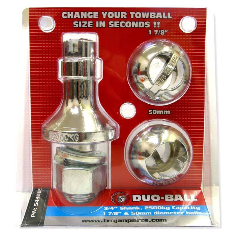 Trojan Car & Truck Tow Balls Tow Ball Duo-Ball 3/4" Shaft 2500kg Capacity