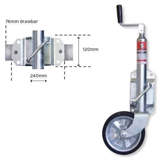 Jockey Wheel 200mm x 50mm Solid Wheel and Tyre T305107 - Action Outdoors Kiwi
