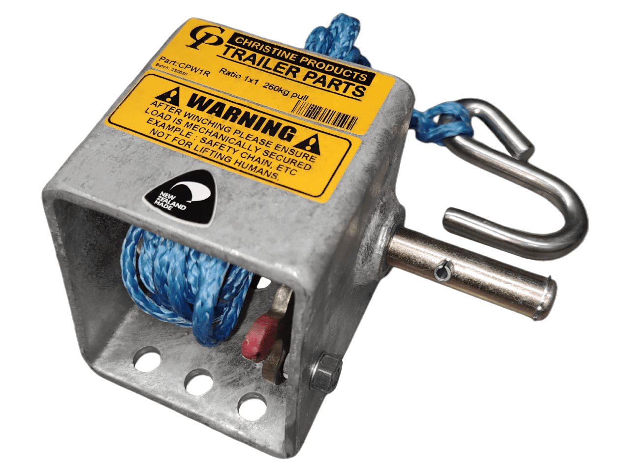 Trojan Manual Trailer Winch Cp Winch 1:1 260 Kg - 1 Handle & Rope