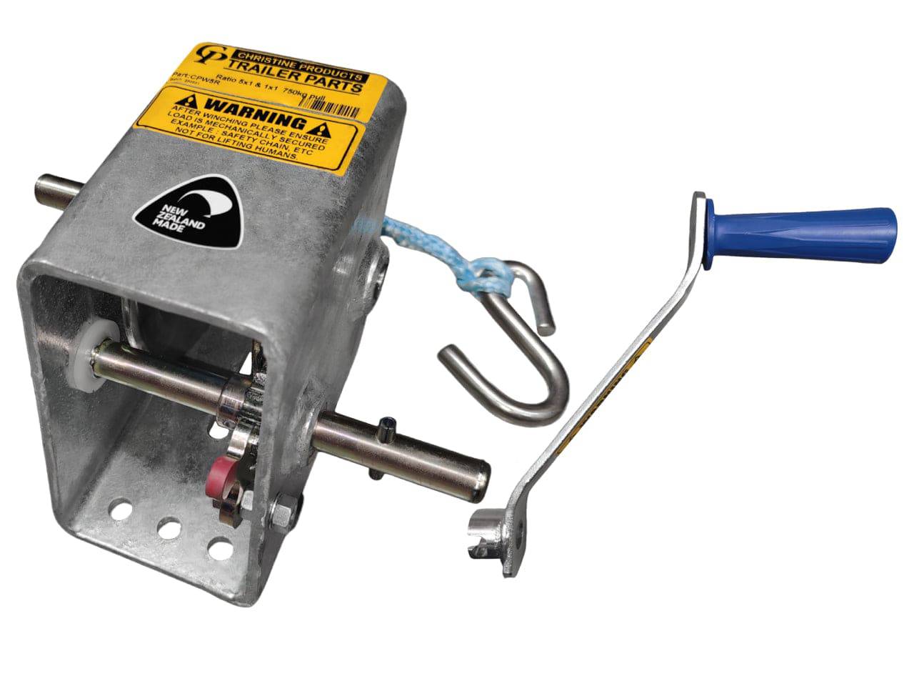 Trojan Manual Trailer Winch Cp Winch 5:1 750kg - 1 Handle & Rope
