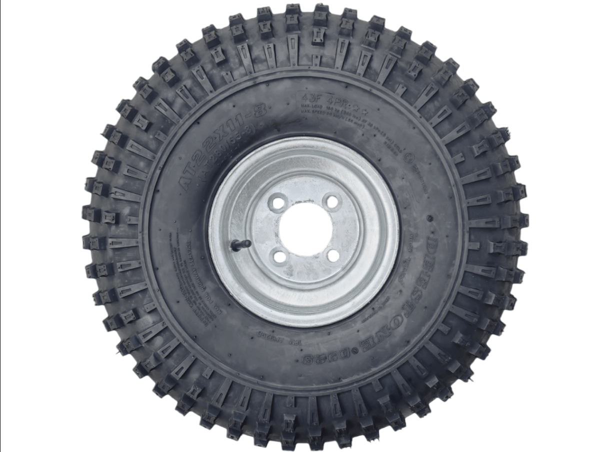 Trojan Rims and Tyres 8” Wheel and Tyre assembled Centre: 4 x 4”