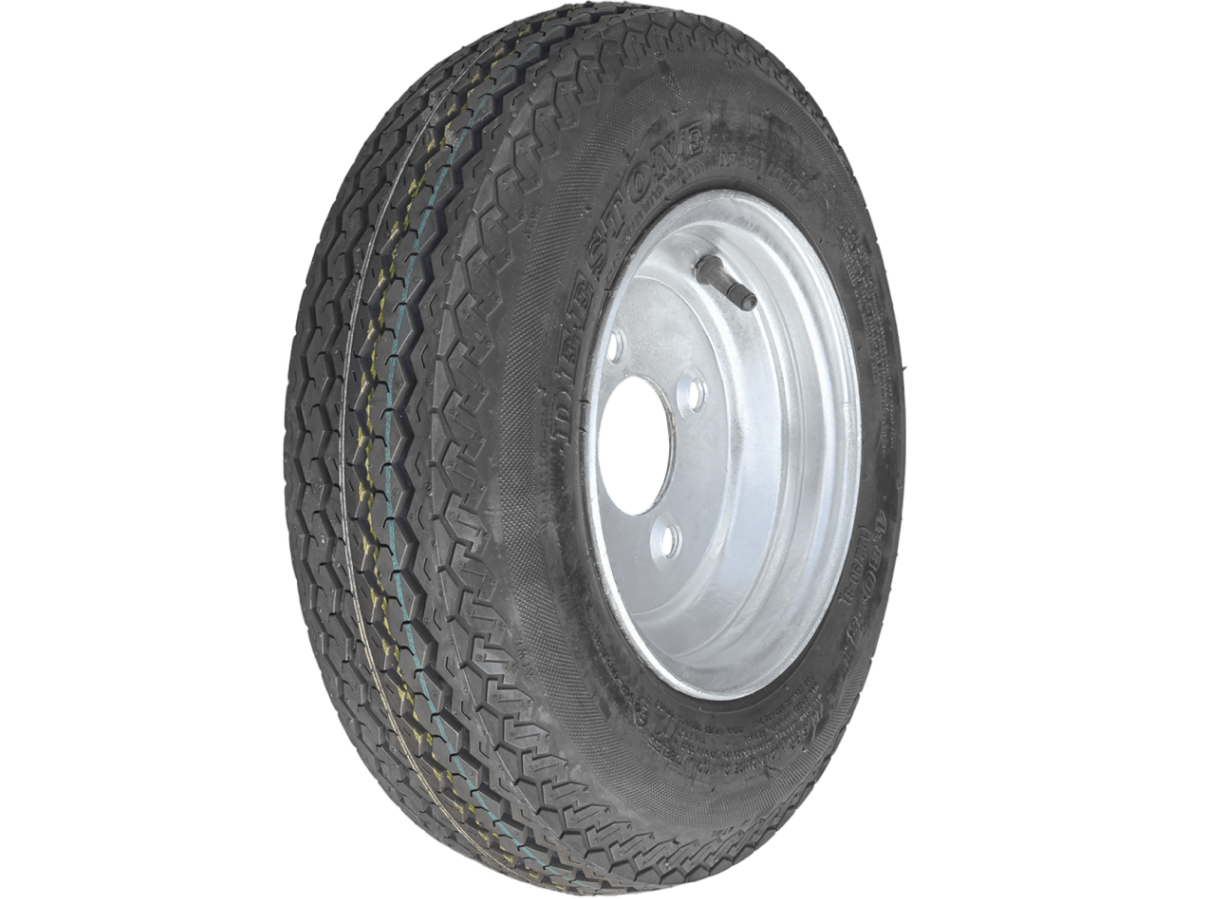 Trojan Rims and Tyres 8” Wheel and Tyre assembled Centre: 4 x 4”, Tyre: 480 x 8” pneumatic tyre , Galvanised Rim