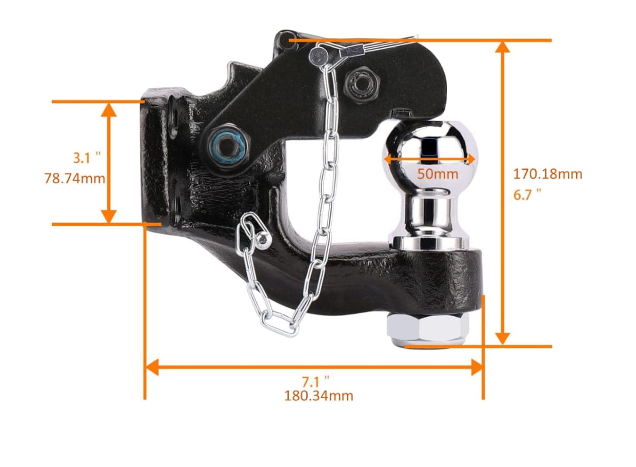 Trojan Tow Ball Mounts Hr-Pintle Hk 8TON W/50MM Ball