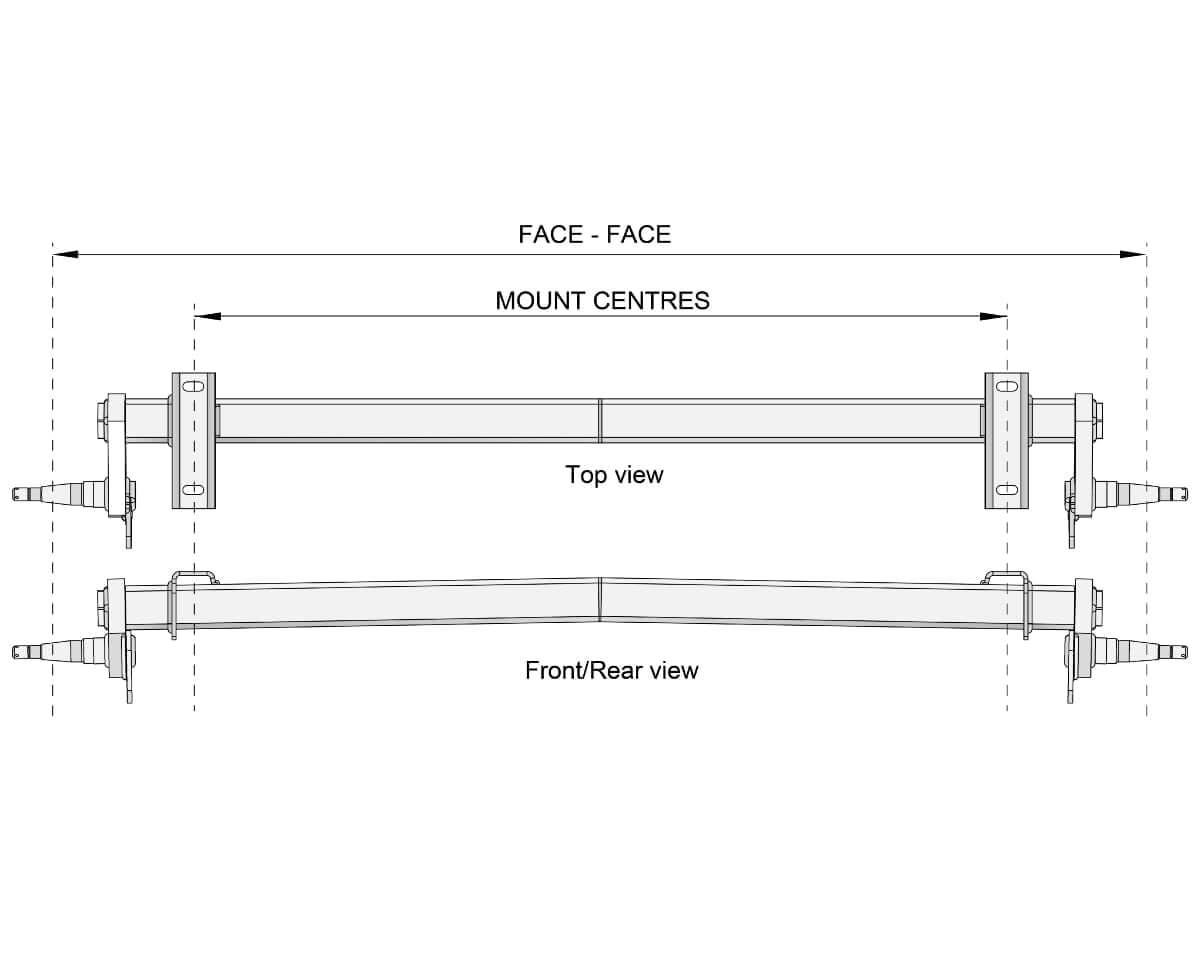 Trojan Trojan Duratorque Axles Duratorque Straight Beam Axle 2200kg