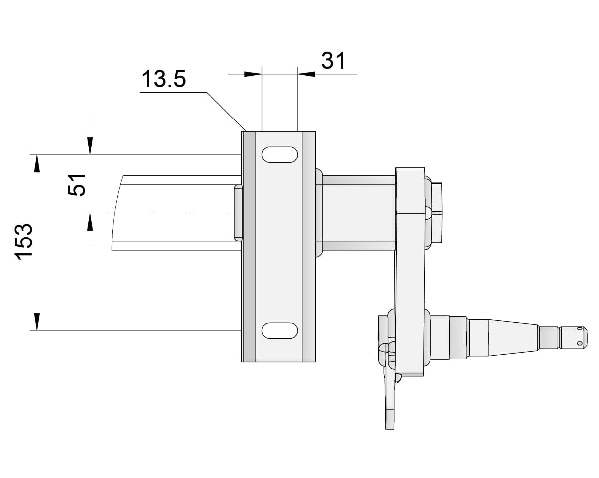 Trojan Trojan Duratorque Axles Full Beam Duratorque, 1000-1500kg, Gull Wing