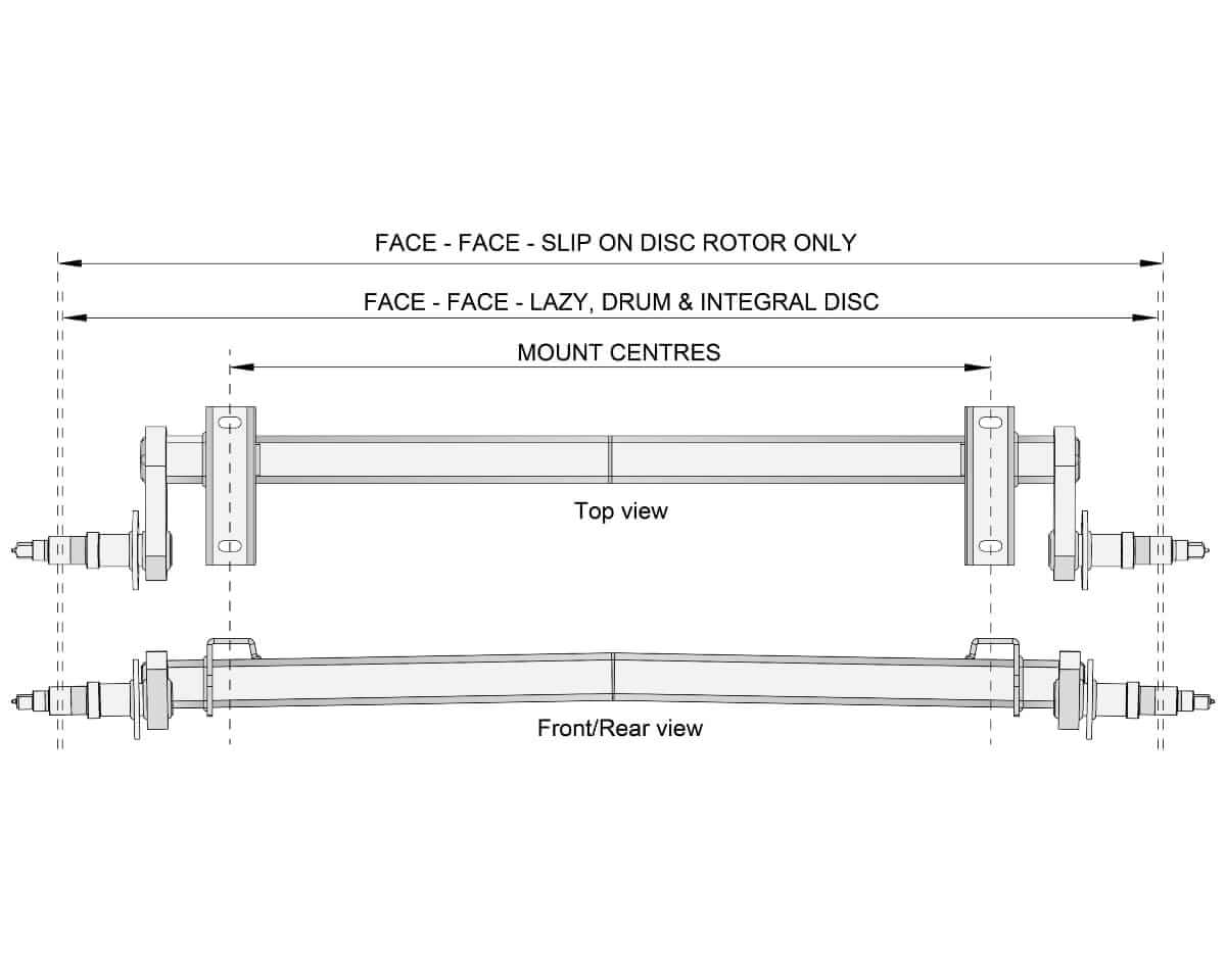 Trojan Trojan Duratorque Axles Full Beam Duratorque, 3000kg, Multi-Hub