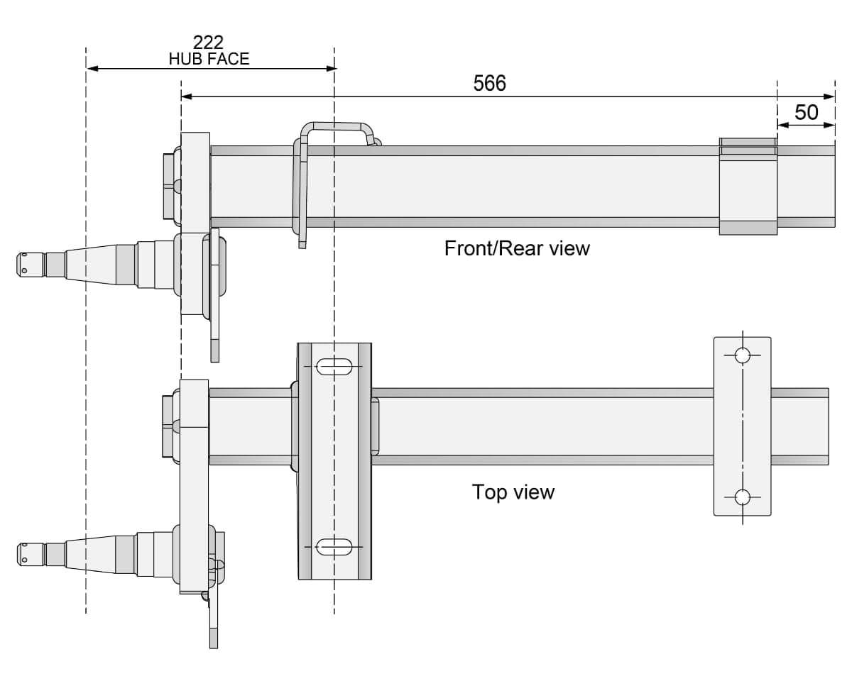 Trojan Trojan Duratorque Axles Half-beam Duratorque Left - 1000kg Per Pair