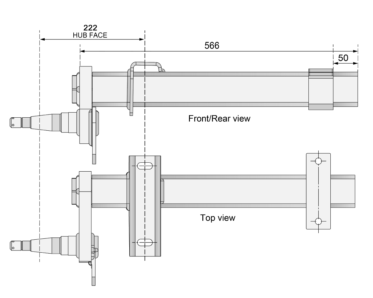 Trojan Trojan Duratorque Axles Half-beam Duratorque Left - 1500kg Per Pair T081020LHF