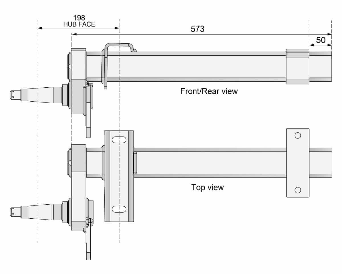 Trojan Trojan Duratorque Axles Half-beam Duratorque Left - 2200kg Per Pair - DMW