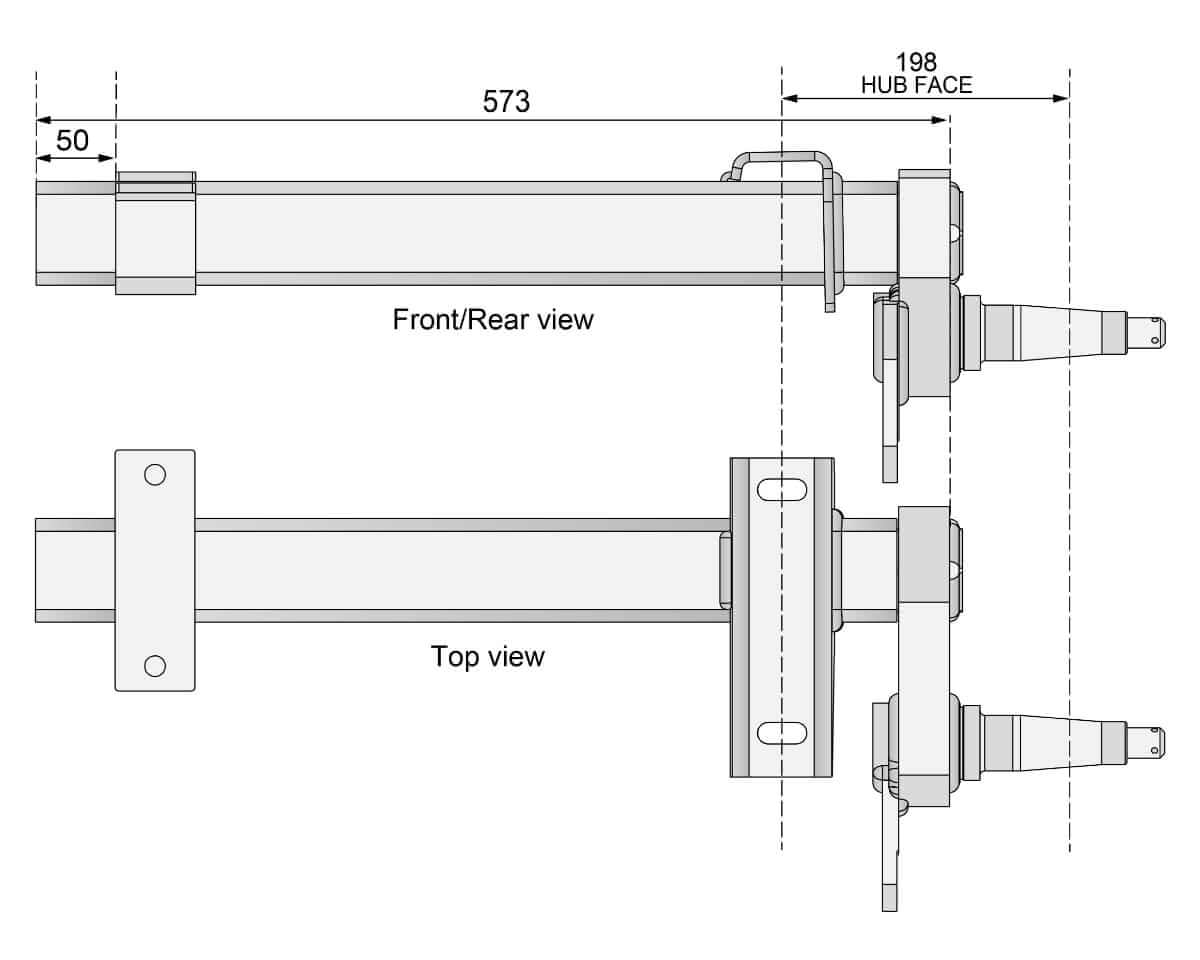 Trojan Trojan Duratorque Axles Half-beam Duratorque Right - 2200kg Per Pair - DMW