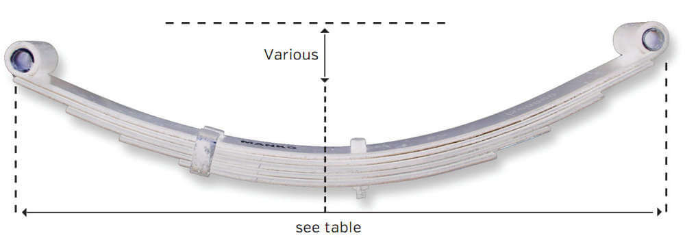 Trojan Trojan Suspension Products Double Eyed Multi-leaf Springs DACRM 1750kg