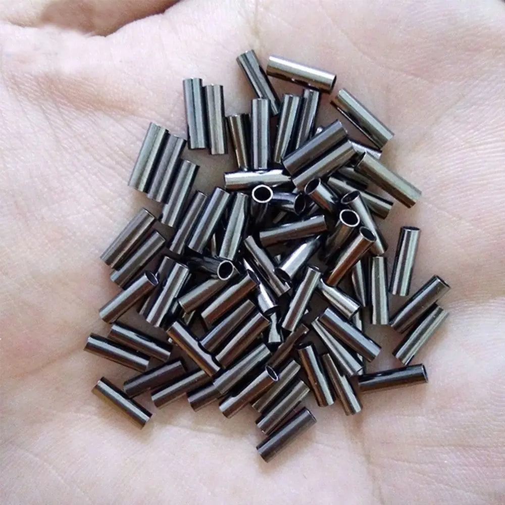 100pcs/Lot 1.0mm-2.8mm Sea Fishing Accessories Line Tube Copper Fishing Line Aluminum Crimp Sleeve Copper Tube - Action Outdoors Kiwi