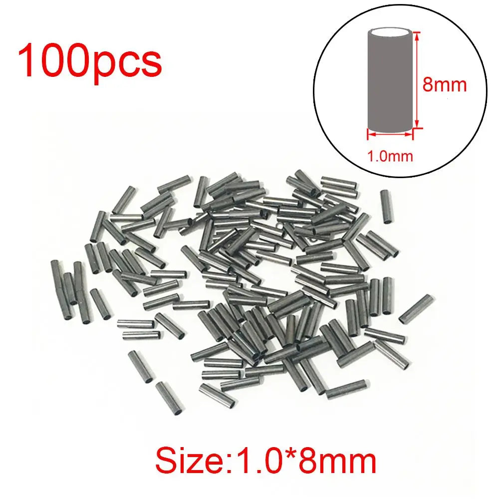 100pcs/Lot 1.0mm-2.8mm Sea Fishing Accessories Line Tube Copper Fishing Line Aluminum Crimp Sleeve Copper Tube - Action Outdoors Kiwi