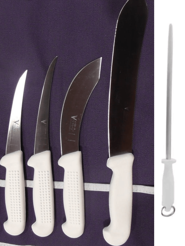 Victory Knives BUTCHERS KNIFE SET 5 PIECE CANVAS ROLL Butchers Set BTS