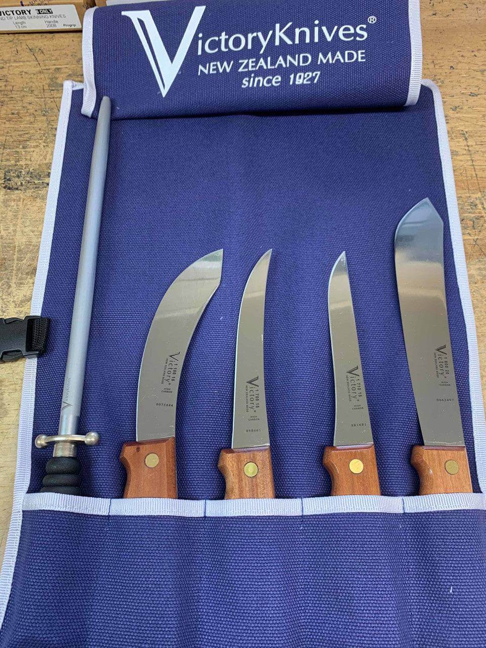 Victory Knives BUTCHERS KNIFE SET 5 PIECE High Carbon Butchers Knive Set with Sharpening Steel