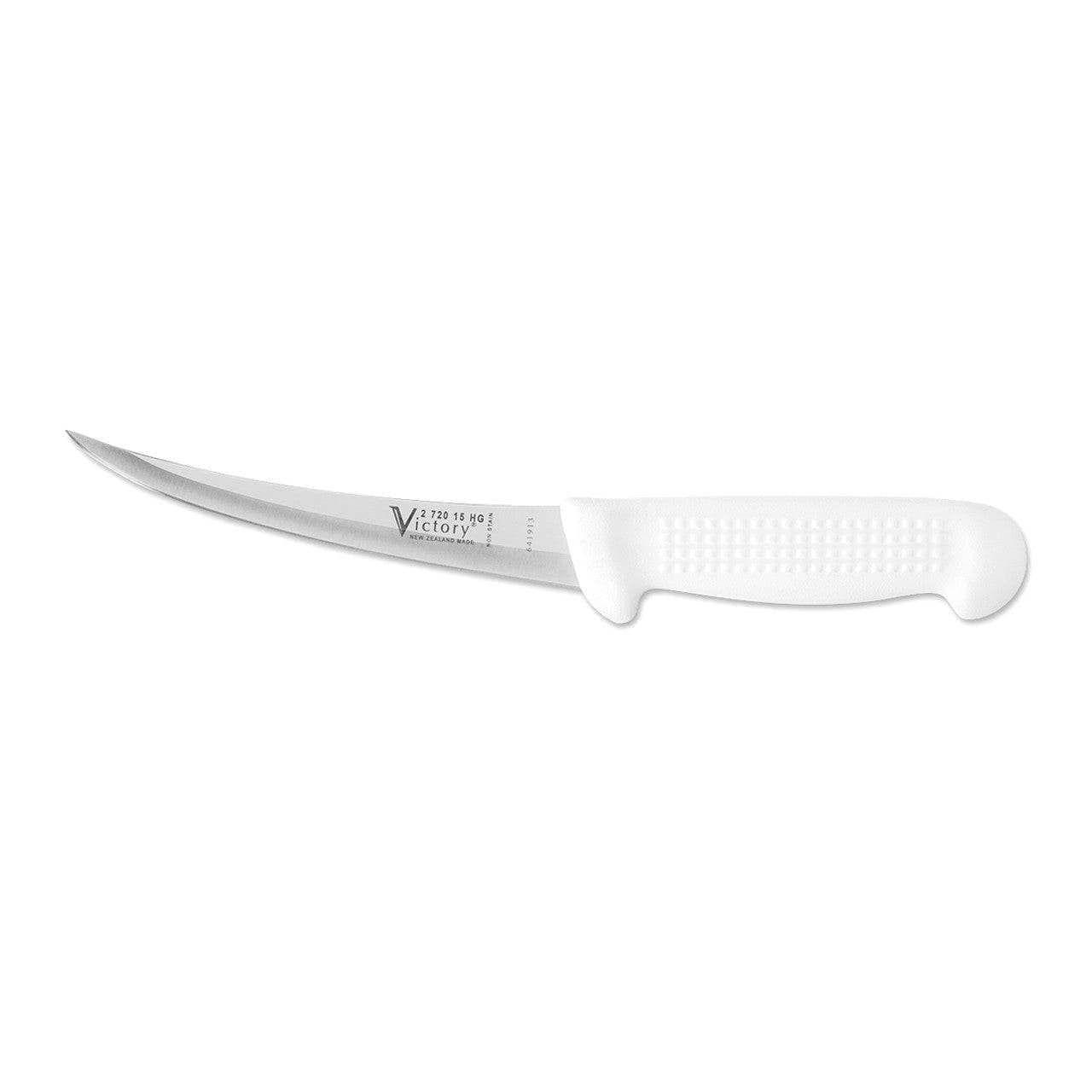 Victory Knives Butchers Knives Hollow Ground Narrow Curved Boning Knife 15cm HG 2-720-115HG
