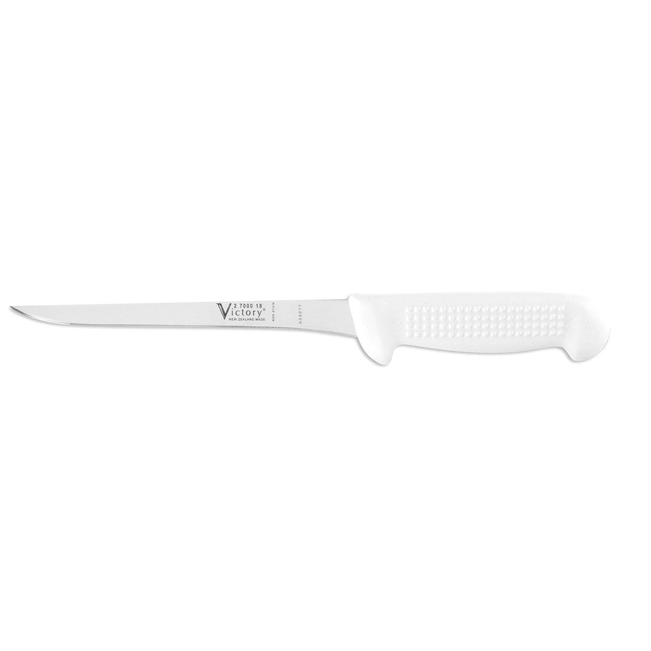 Victory Knives Butchers Knives White Handle NARROW BONING KNIFE 18cm 2-7000-18-115