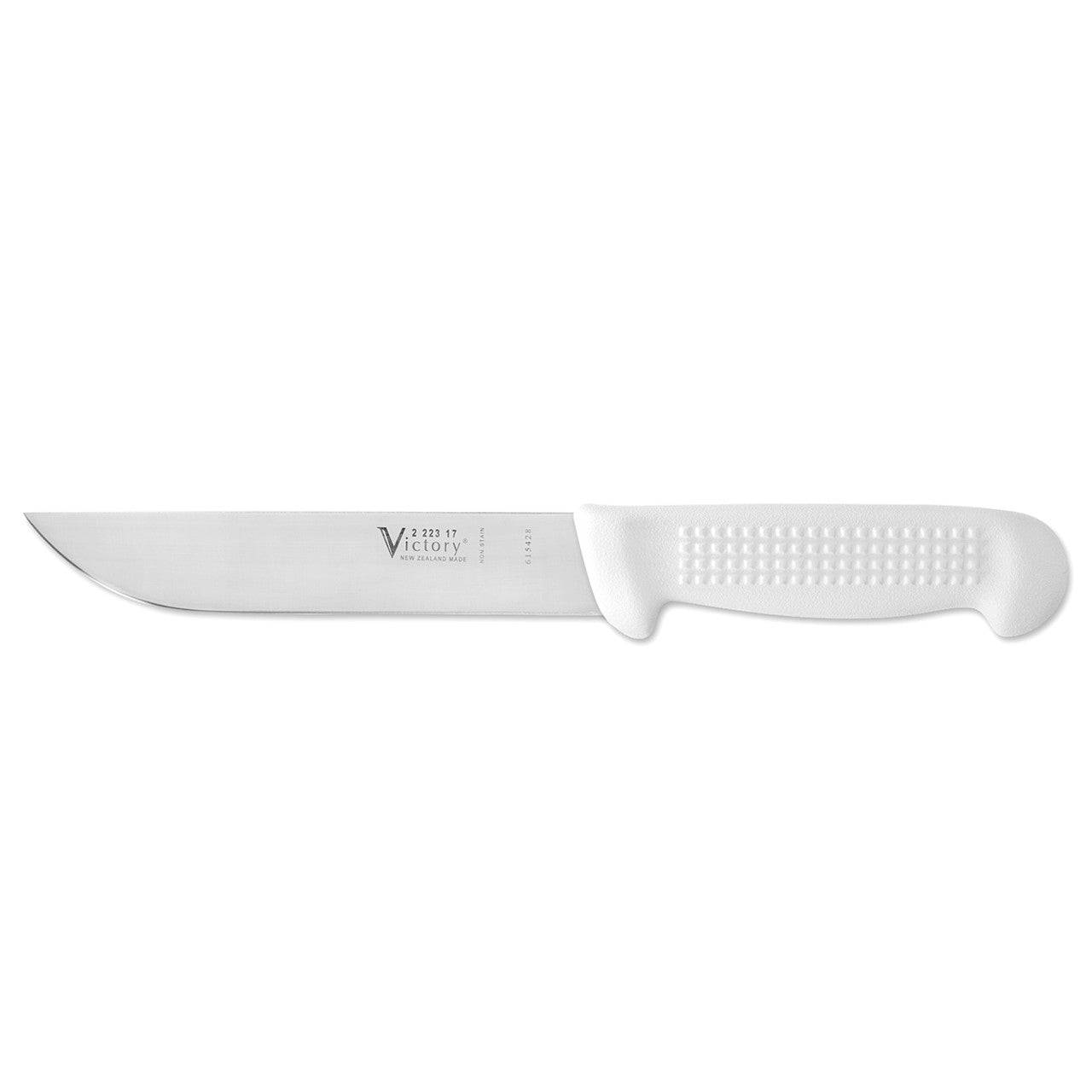 Victory Knives Butchers Knives White Handle WIDE BONING KNIFE 17cm 2-223-17-115