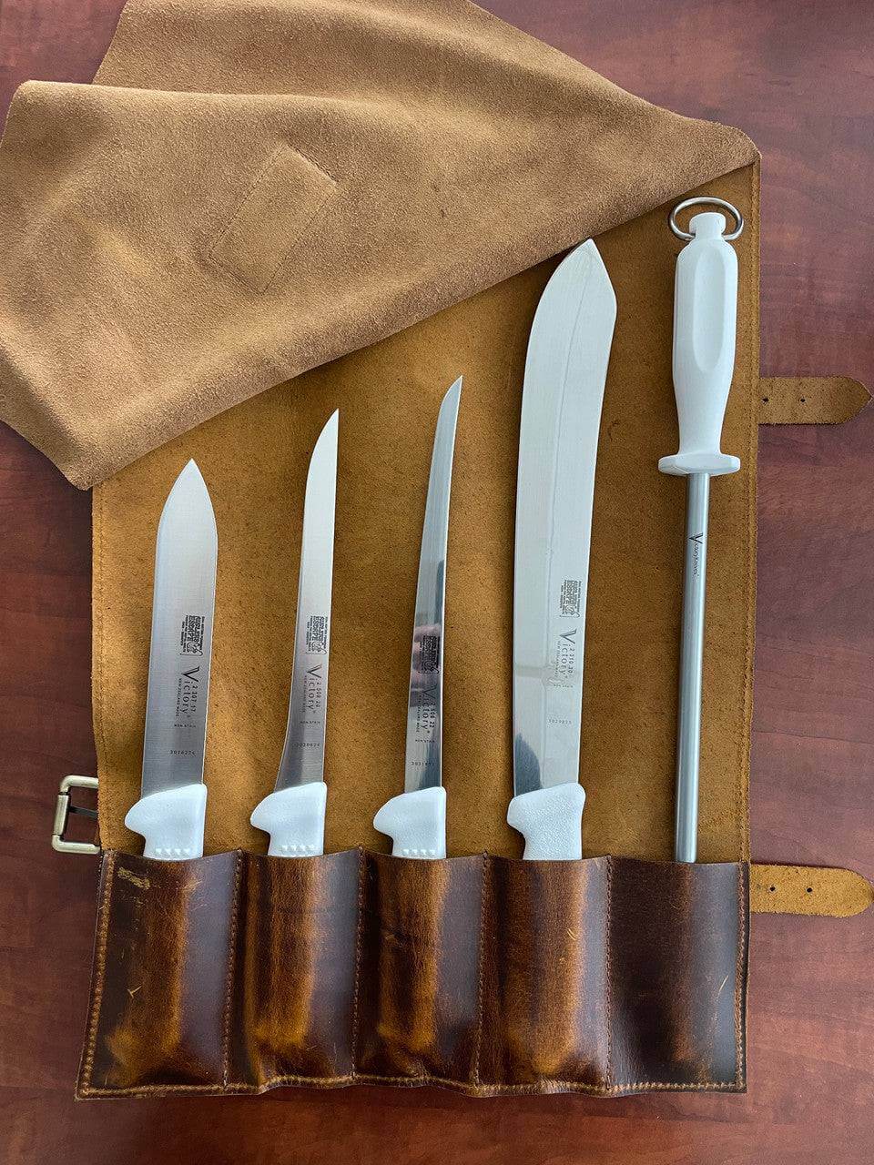 Victory Knives Knife Sheaths Victory Leather Knife Wrap- 5 Pockets