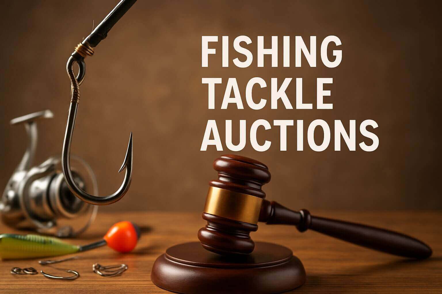 Fishing Tackle Auctions Guide - Expert Insights for 2026 with a fishing hook and gavel.