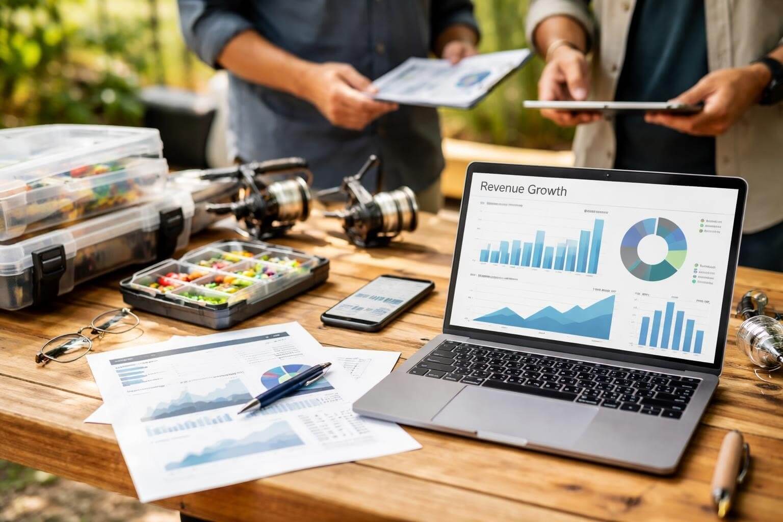 Table with fishing equipment sales analytics and graphs for How to Sell Fishing Equipment A Complete Guide.