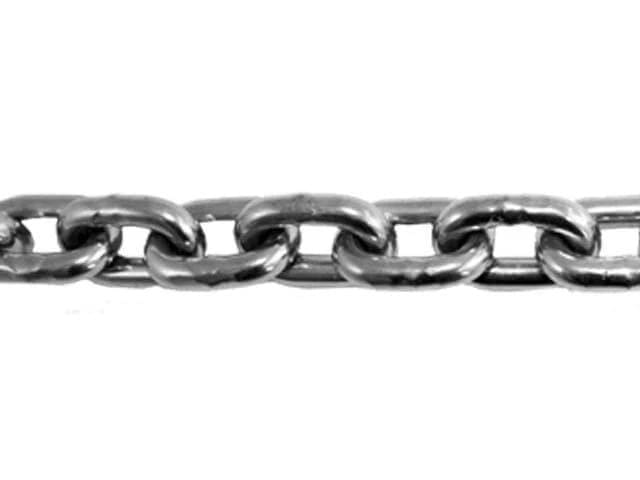 Anzor Stainless Steel Straight Link Chain 12mm By 36mm Internal By Metre 316 Corrosion Resistant Marine
