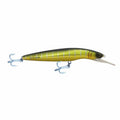 Angling Precision Bluewater Minnow 160mm Blue Laser fishing lure with yellow and black stripes.