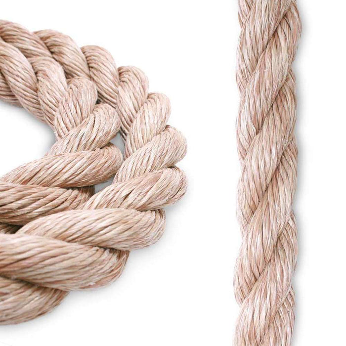 Uses for Pro-Manila Synthetic Manila Rope in Your Daily Life: close-up of braided synthetic rope.