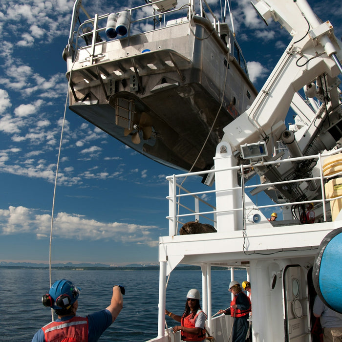 people riding on white boat during daytime