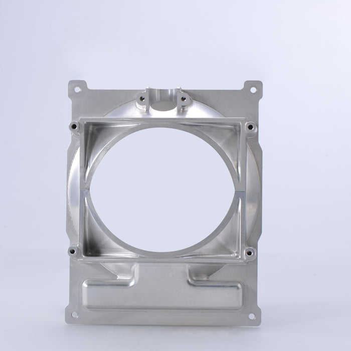 silver and blue round frame