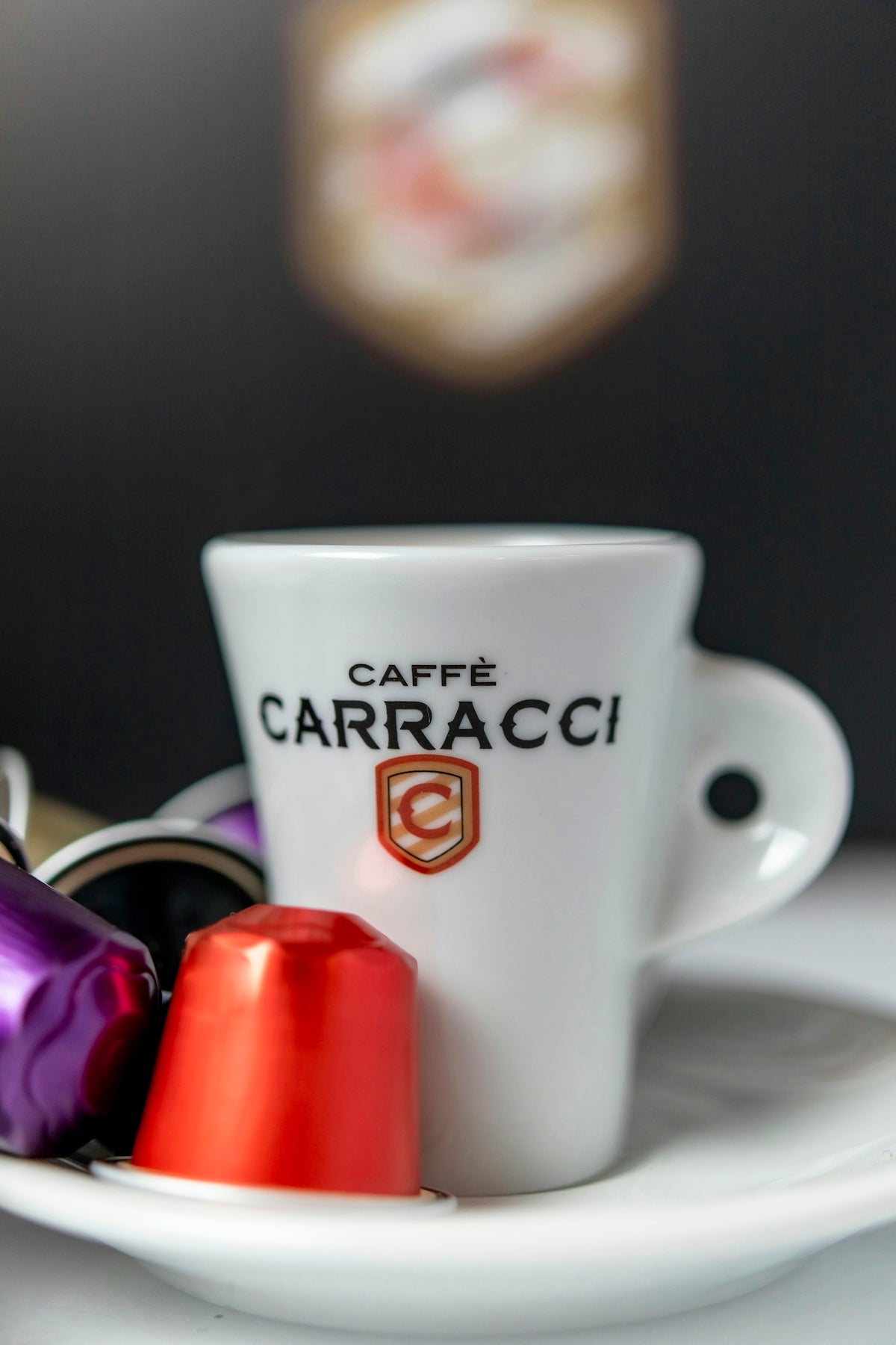 a coffee cup with a saucer on a saucer